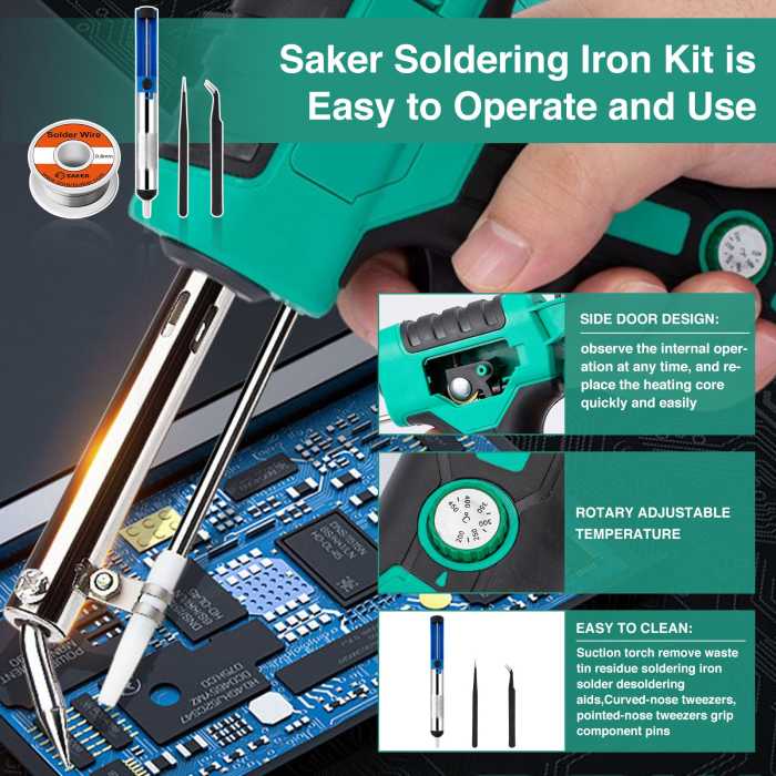 🔥Today Sale End Soon🔥Saker Adjustable Temperature Soldering Iron Kit