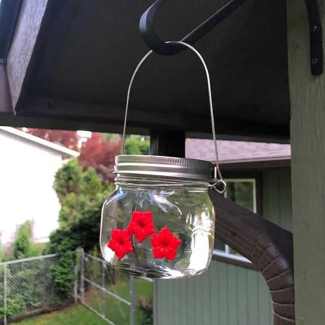 🎉 Last Day Promotion-50% OFF 🎉- Beautiful Mason Jar Hummingbird Feeder W Three Ports