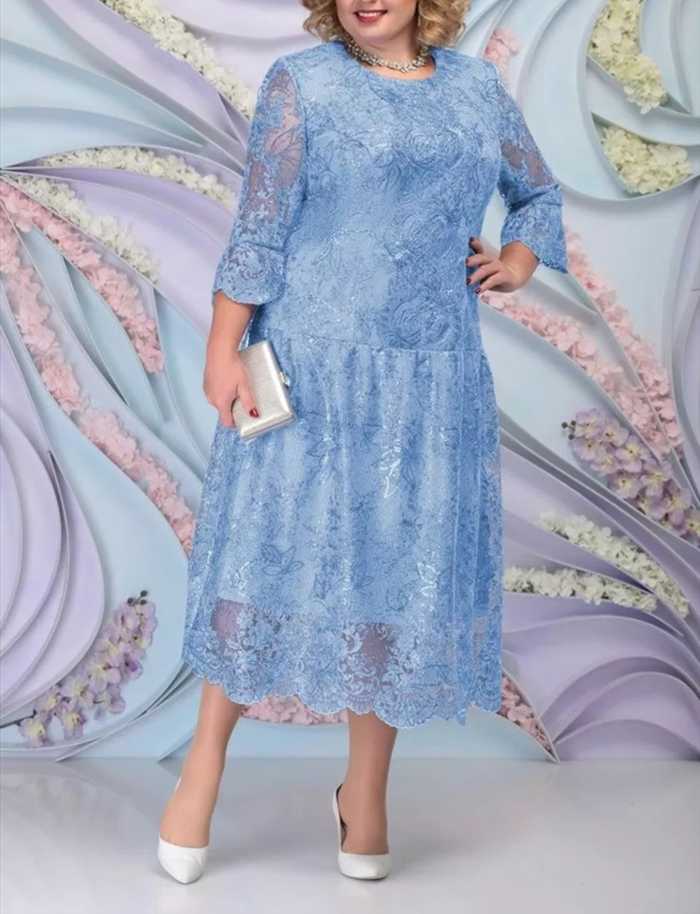 Lace Embroidered Two-Piece Cocktail Dress
