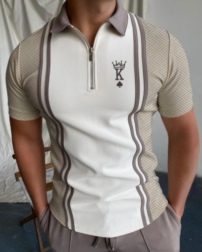 Men's casual striped polo shirt