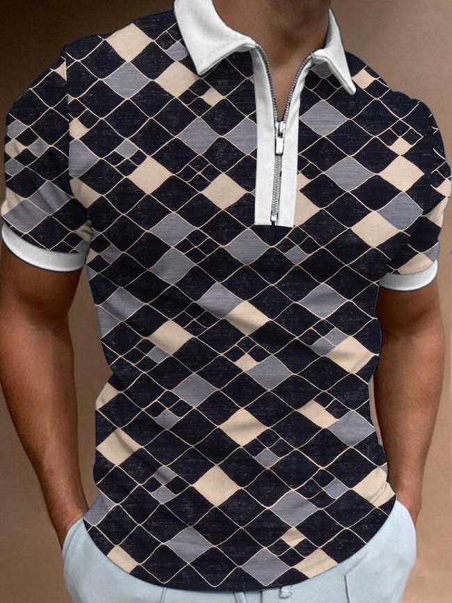 Men's Art Print Polo Shirt