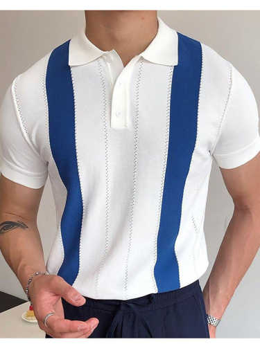 Men's Summer Short Sleeve Knit Polo Shirt