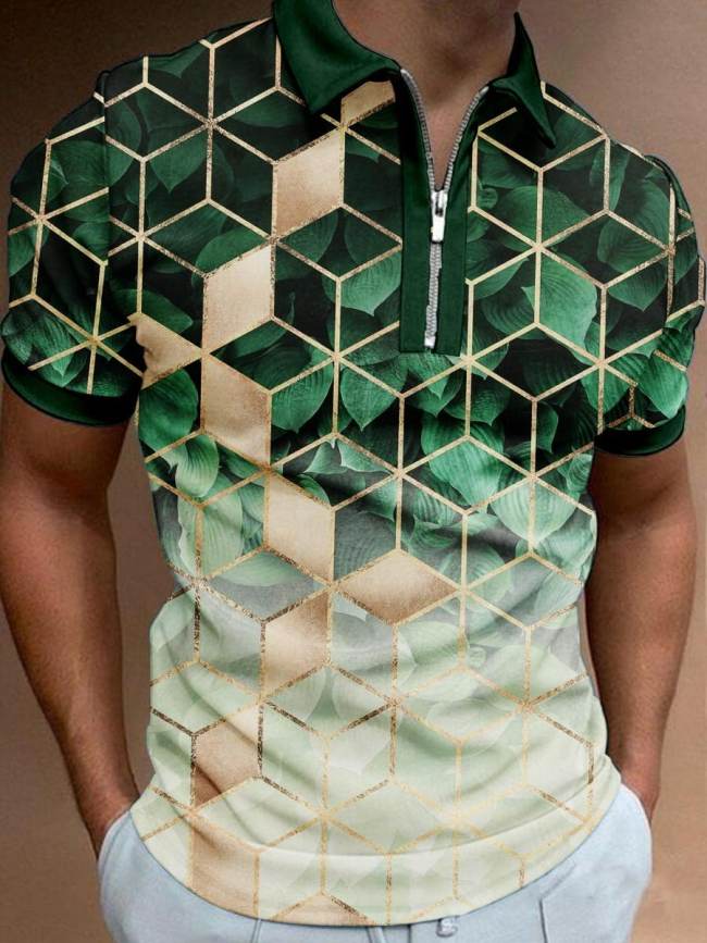Men's Retro Geometric Patterns Polo Shirt