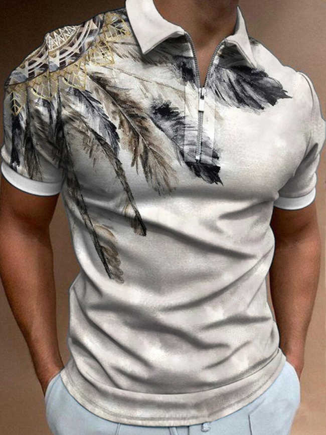 Men's Western Casual Printed Polo Shirt