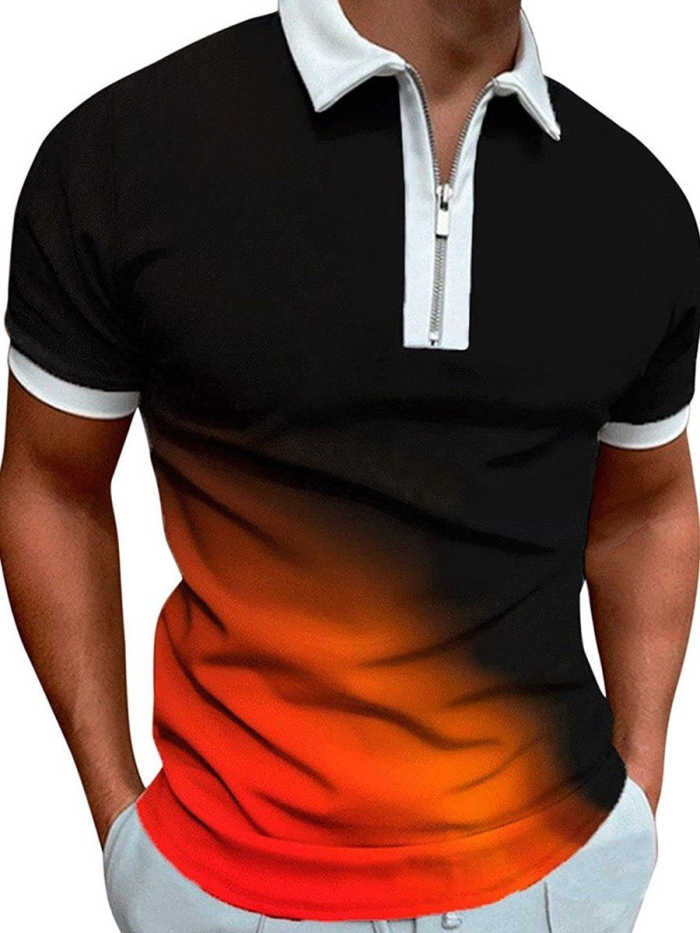 Men's Fashion Print Outdoor Short Sleeve Polo Shirt