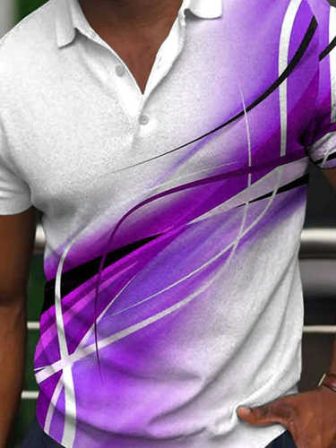 Men's Fashion Print Short Sleeve Polo Shirt
