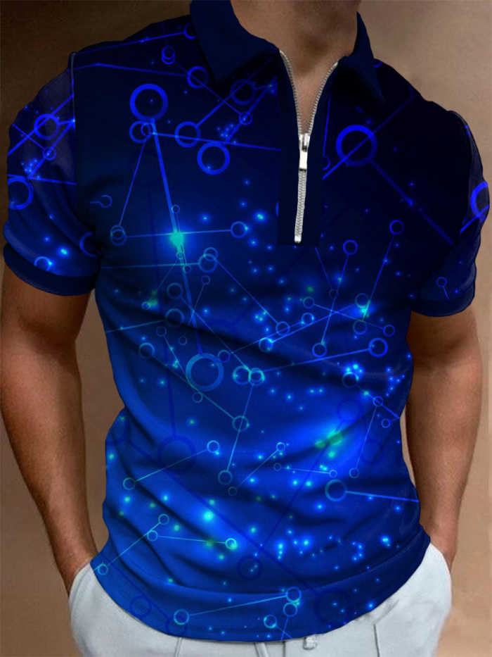 Men's Blue Technology Short-Sleeved Polo Shirt