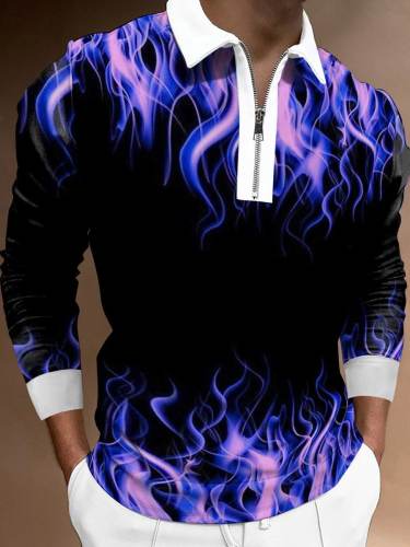 Men's Fashion Print Casual Polo Shirt