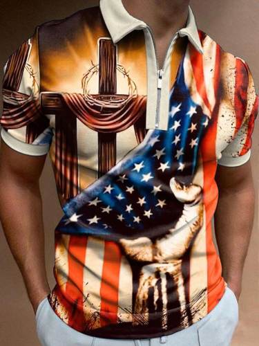 Men's American Flag Art Patterns Polo Shirt