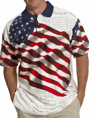 American Summer Patriotic Polo Shirt For Men