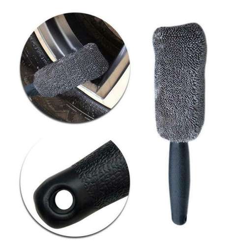 Car Microfiber Wheel Tire Rim Brush Car Wash Cleaner Plastic Handle for Car Wash Car Cleaning Accessories Sponges, Cloths & Bru