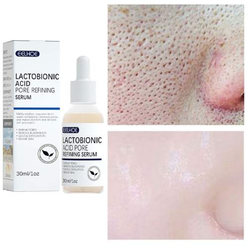 Lactobionic Acid Hyaluronic Acid Pore Shrink Face Serum Moisturizing Nourish Smooth Pores Repair Essence Firm Korean Cosmetics