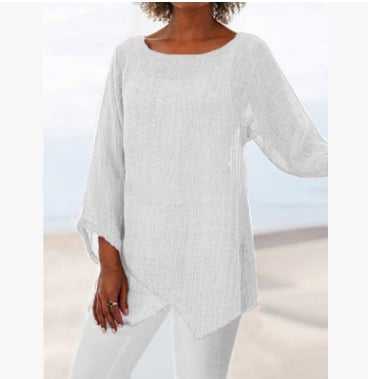 🔥LAST DAY 70% OFF🔥Summer irregular hem cotton linen women's tops