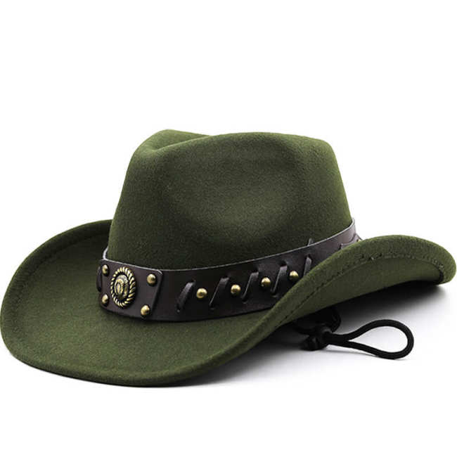 Gentleman Leather Buckle Hat