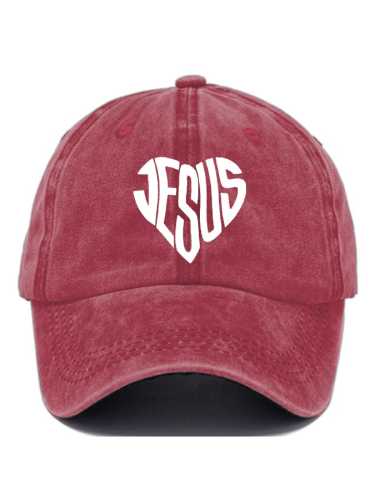 Jesus Heart Print Casual Baseball Cap
