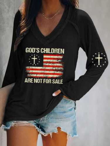 🔥BUY 3 GET 10% OFF🔥Women's Casual God'S Children Are Not For Sale Printed Long Sleeve T-Shirt