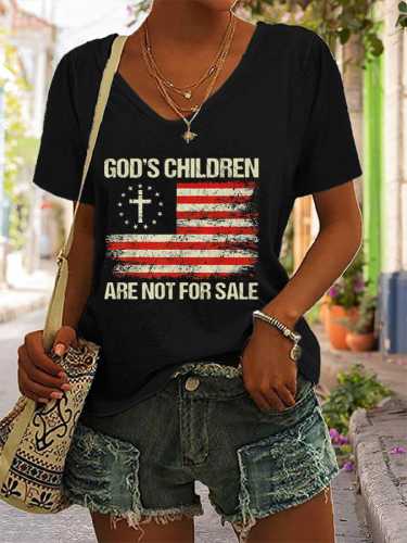 🔥BUY 3 GET 10% OFF🔥Women's God'S Children Are Not For Sale Print Short Sleeve T-Shirt