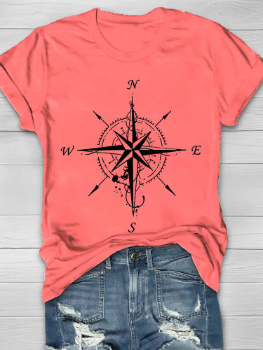 Compass Printed Women's Crew Neck T-shirt