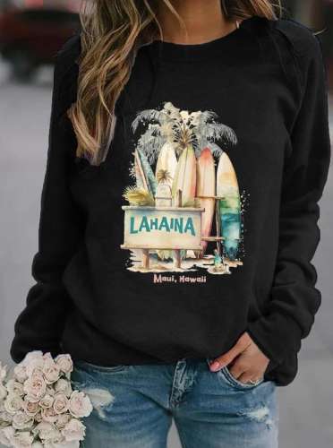 Lahaina Maui, Hawaii Printed Women's Sweatshirt