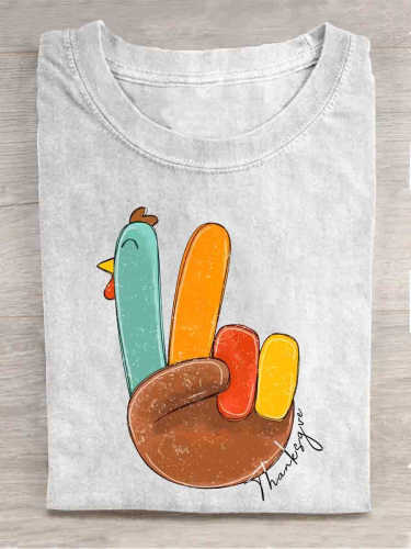 Retro Thanksgiving  Art Print Casual T-Shirt
