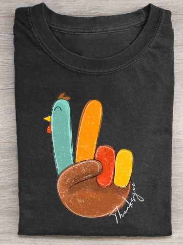 Retro Thanksgiving  Art Print Casual T-Shirt