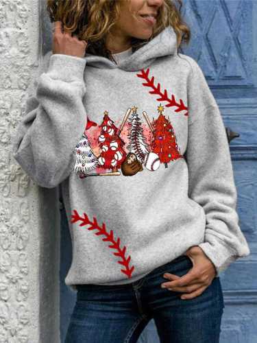 Women's   Baseball Print Hoodie Sweatshirt