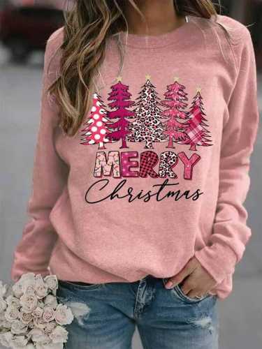 Women's   Christmas TreeMerry Christmas   Print Sweatshirt