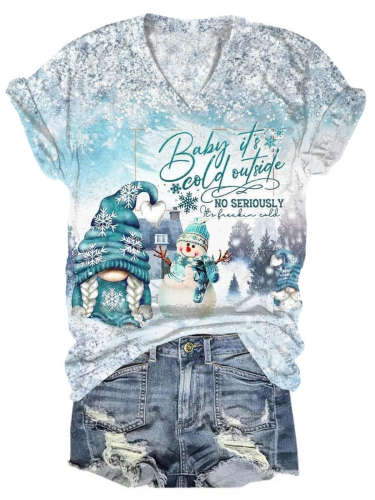 Baby It's Cold Outside V-Neck T-Shirt