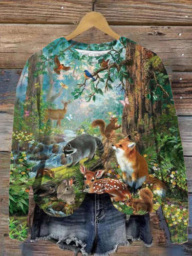 Forest Animals Long Sleeve Top