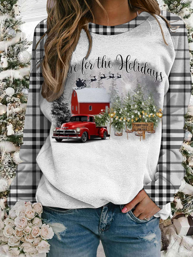 Home For Holidays Long Sleeve Casual Top