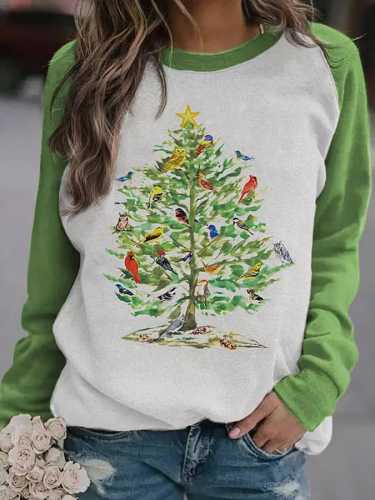 Women's Song Bird Christmas Print Sweatshirt