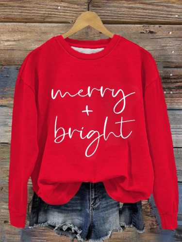 Women's Christmas Merry And Bright Casual Sweatshirt