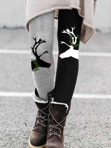 Women's Christmas Antlers Print Leggings