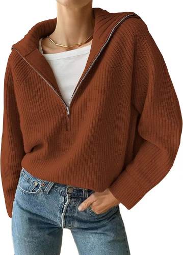 Knitted Half-Zip Sweater