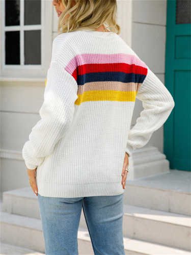 Thin Paneled Pullover Knit Sweater