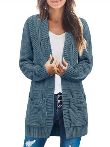 Women's Long Sleeve Cable Knit Cardigan Sweaters