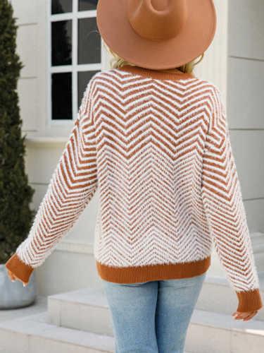 Round Neck Pullover Versatile Knitted Sweater