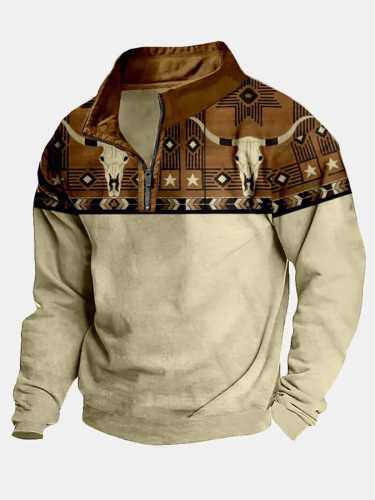 Men'S Western Style Casual Printed Sweatshirt