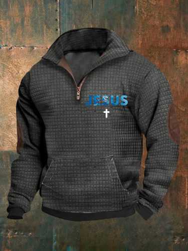 Men's Jesus Cross Print Casual Sweatshirt