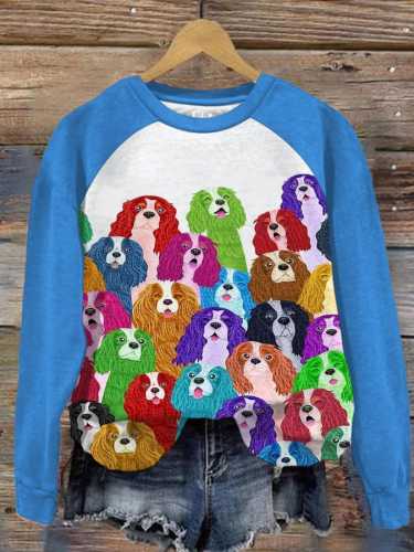 Women's Funny Dog Print Sweatshirt