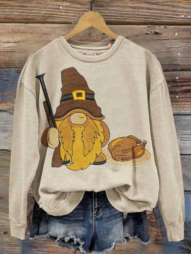 Christma Santas Turkey Chicken Art Design Print Casual Sweatshirt