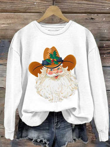 Denim Santa Long Sleeve Sweatshirt