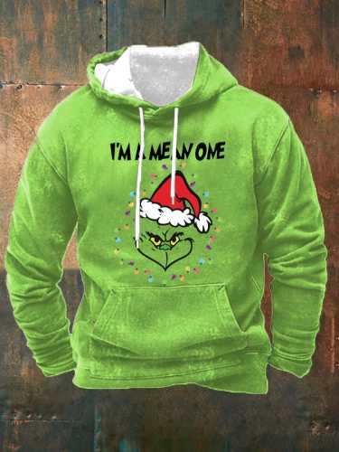 Men's  I'm A Mean One Christmas Print Casual Hoodie