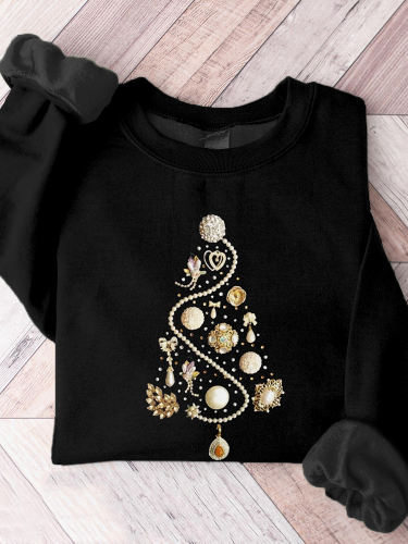 Christmas Tree Jewelry Art Vintage Comfy Sweatshirt
