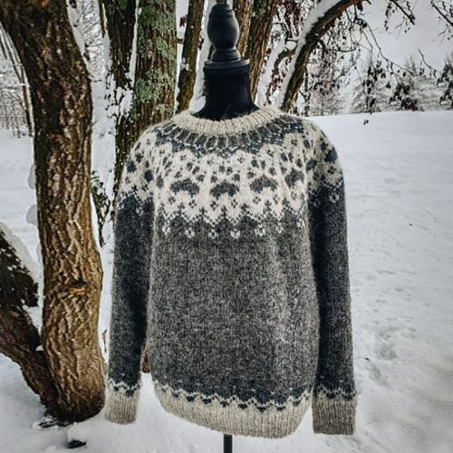 Vintage Jacquard Weave Icelandic Cozy Warm Sweater