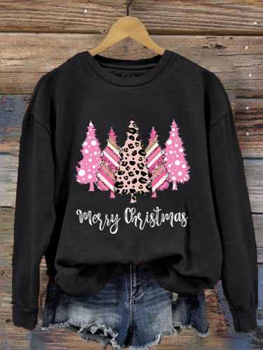 Women's Merry Christmas Christmas Tree Print Sweatshirt