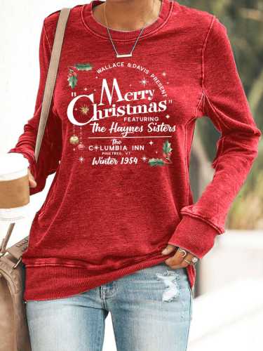 Women's Merry Christmas Print Casaul Sweatshirt