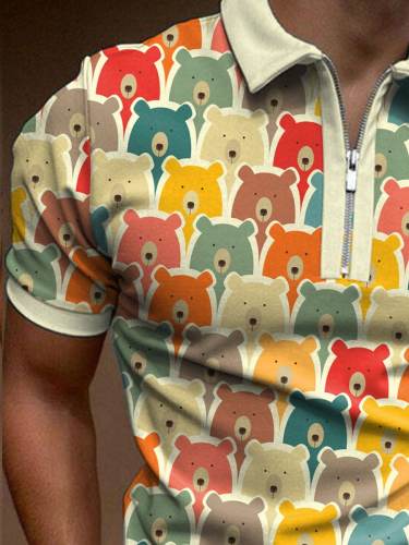 Men's Funny Bear Polo Shirt