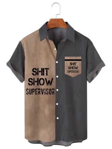 Simple Funny Text Casual Men's Large Short Sleeve Shirt