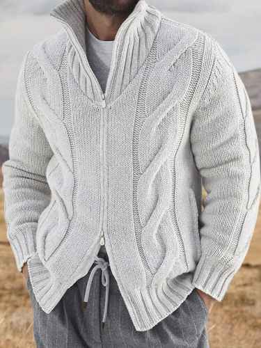 Casual Turtleneck Zip-Up Sweater